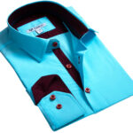 Blue Checked Multicolor Pattern Mens Slim Fit Designer Dress Shirt - tailored Cotton Shirts for Work