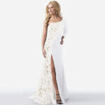 Women Cocktail Party Dress Formal Wedding Bridesmaid Long Ball Prom White Gown - Celino Corp.