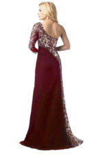 Women Cocktail Party Dress Formal Wedding Bridesmaid Long Burgandy Floral Gown - Celino Corp.