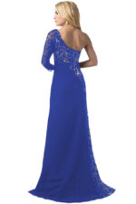 Women Cocktail Party Dress Formal Wedding Bridesmaid Long Blue Floral Gown - Celino Corp.
