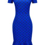 Celino Women Slim Mermaid Bodycon Dress Polka Dot Formal Office Pencil Dress - Celino Corp.