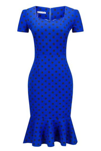 Celino Women Slim Mermaid Bodycon Dress Polka Dot Formal Office Pencil Dress - Celino Corp.