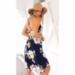 Celino Women's Crisscross Back Plunge V-Neck Sleeveless Floral Printed Cami Dress - Celino Corp.