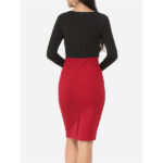 Ladies Fashion Clothes Long Sleeve V-Neck Sexy Modern Womens Official Dress - Celino Corp.