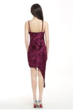 Women's Party Sexy Simple Bodycon Criss-Cross Split V Neck Burgundy Mini Dress - Celino Corp.