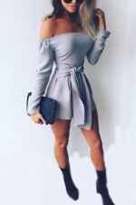 Celino Women's Long Sleeve Off Shoulder Fitted Elegant Sexy Mini Dress - Celino Corp.