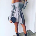 Celino Women's Long Sleeve Off Shoulder Fitted Elegant Sexy Mini Dress - Celino Corp.