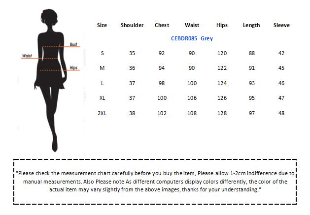 Celino Women's Casual O Neck Three Quarter Sleeve Grey Floral Mini Dress - Celino Corp.