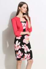 Celino Ladies Official Three Quarter Sleeve Floral Printed Pink Mini Dress - Celino Corp.