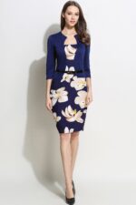 Celino Ladies Official Three Quarter Sleeve Floral Yellow Mini Dress - Image 6