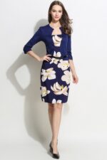 Celino Ladies Official Three Quarter Sleeve Floral Yellow Mini Dress - Image 5