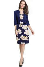 Celino Ladies Official Three Quarter Sleeve Floral Yellow Mini Dress - Image 4