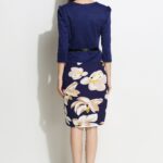 Celino Ladies Official Three Quarter Sleeve Floral Yellow Mini Dress