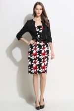 Celino Ladies Official Three Quarter Sleeve Floral Blue Mini Dress - Image 5
