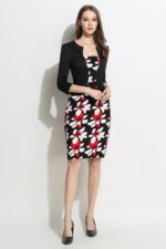Celino Ladies Official Three Quarter Sleeve Floral Blue Mini Dress - Image 2