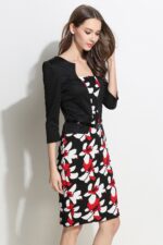 Celino Ladies Official Three Quarter Sleeve Floral Blue Mini Dress - Image 4