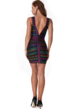 Celino Women's Ladies Cocktail Sleeveless Multi Color Bandage Mini Bodycon Dress - Image 2