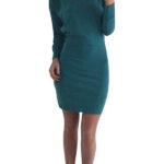 Celino Women's Winter sexy Blue Long Sleeve One Off Shoulder Short Mini Dress - Celino Corp.