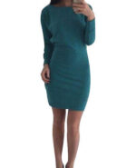 Celino Women's Winter sexy Blue Long Sleeve One Off Shoulder Short Mini Dress - Celino Corp.