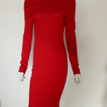 Celino Women's sexy Long Sleeve Off Shoulder Red Short Midi Dress - Celino Corp.