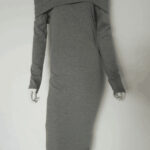 Celino Women's Sexy Long Sleeve Off Shoulder Gray Short Midi Dress - Celino Corp.
