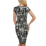 Celino Women's Short Sleeve Office Party Black Pencil Bodycon Dress - Celino Corp.