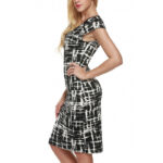 Celino Women's Short Sleeve Office Party Black Pencil Bodycon Dress - Celino Corp.