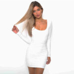 Celino Womens Cocktail Party Long Sleeved Deep O Neck Bodycon Low Back Dress - Celino Corp.