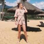 Celino Women Apricot Floral Printed V-Neck Short Sleeve Party Club Mini Dress - Image 4