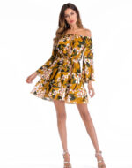 Celino Women's Sexy Multicolor Floral Off shoulder Mini Dress - Celino Corp.