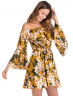 Celino Women's Sexy Multicolor Floral Off shoulder Mini Dress - Celino Corp.