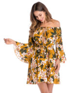 Celino Women's Sexy Multicolor Floral Off shoulder Mini Dress - Celino Corp.