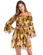 Celino Women's Sexy Multicolor Floral Off shoulder Mini Dress - Celino Corp.