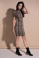 Celino Women's Sexy Brown Snake Skin Mini Dress - Celino Corp.