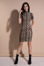 Celino Women's Sexy Brown Snake Skin Mini Dress - Celino Corp.