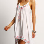 Celino Women's Sexy White Sleeveless Deep Neck Mini Dress - Celino Corp.