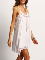 Celino Women's Sexy White Sleeveless Deep Neck Mini Dress - Celino Corp.