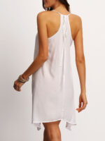 Celino Women's Sexy White Sleeveless Deep Neck Mini Dress - Celino Corp.