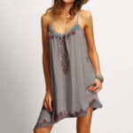 Celino Women's Sexy Gray Sleeveless Deep Neck Mini Dress - Celino Corp.