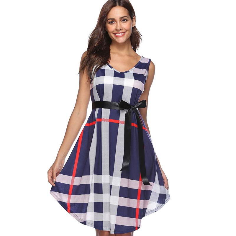 CEBDR229_1 Celino Women's Sexy Blue Sleeveless Deep V Neck Short Dress - Celino Corp.