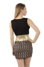Celino Women's Sexy Black And Gold Sleeveless Mini Dress - Celino Corp.