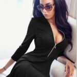 Celino Women's Sexy Black Long Sleeve Mini Dress - Celino Corp.