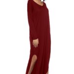 Celino Ladies Casual Forking V-Neck Loose Solid Long Cotton Autumn Dresses - Celino Corp.