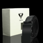 Black Adjustable Ratchet Slide Buckle Belt for Men - Genuine Leather Automatic Belt with No Holes - Image 2