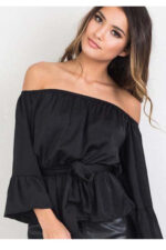 Black Women's Long Sleeve  Black Casual V-Neck Floral Printing T-Shirt Tops - Image 4