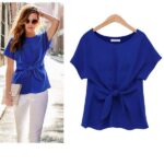Blue Women's Long Sleeve  Black Casual V-Neck Floral Printing T-Shirt Tops