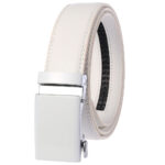 Celino Automatic Leather Belt Adjustable Ratchet Slide Buckle White for Men - Celino Corp.
