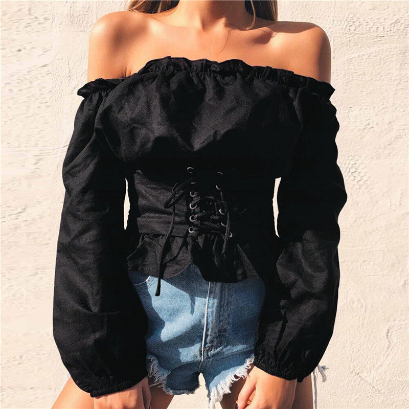 Black Women's Long Sleeve  Black Casual V-Neck Floral Printing T-Shirt Tops - Celino Corp.