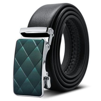 Celino Black 100% Leather Belt Adjustable Ratchet Slide Buckle One Size Fits All - Celino Corp.