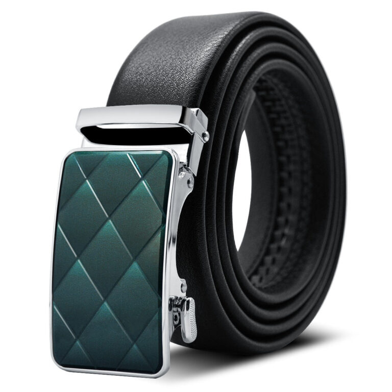 Celino Black 100% Leather Belt Adjustable Ratchet Slide Buckle One Size Fits All - Celino Corp.